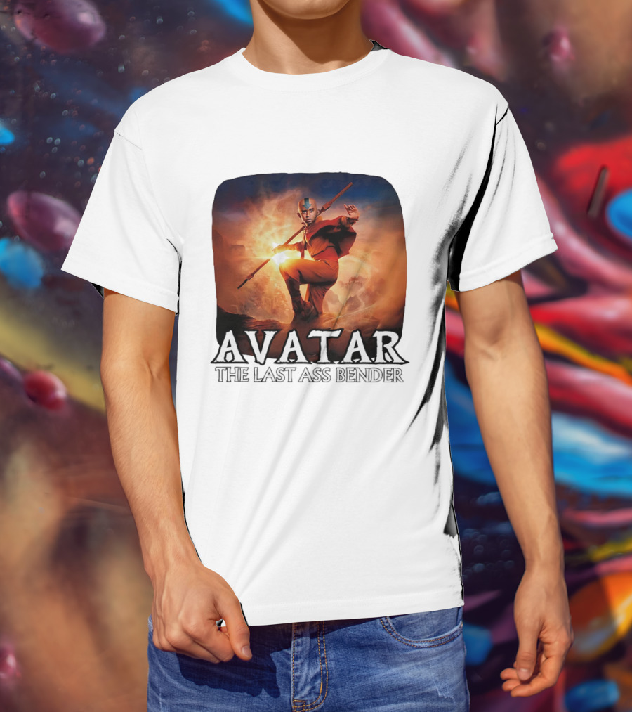 Avatar The Last Ass Bender Aang Parody With Red Outfit And Staff T-Shirt