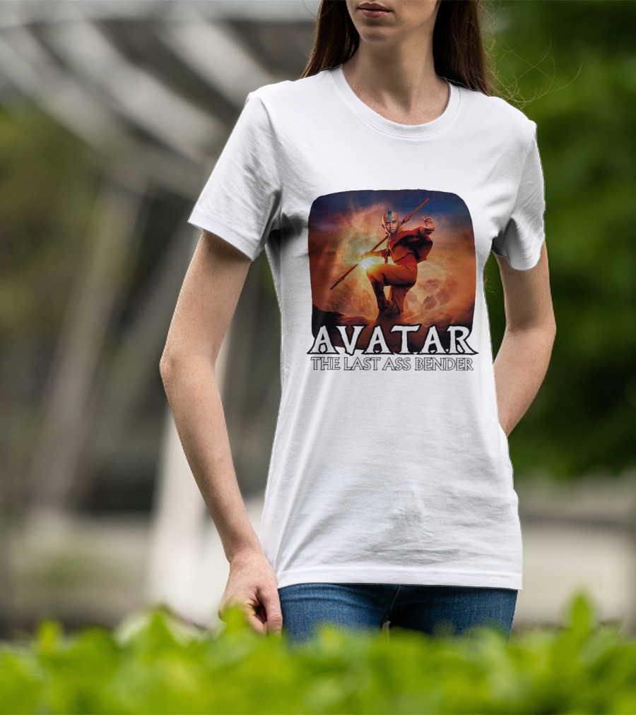 Avatar The Last Ass Bender Aang Parody With Red Outfit And Staff T-Shirt