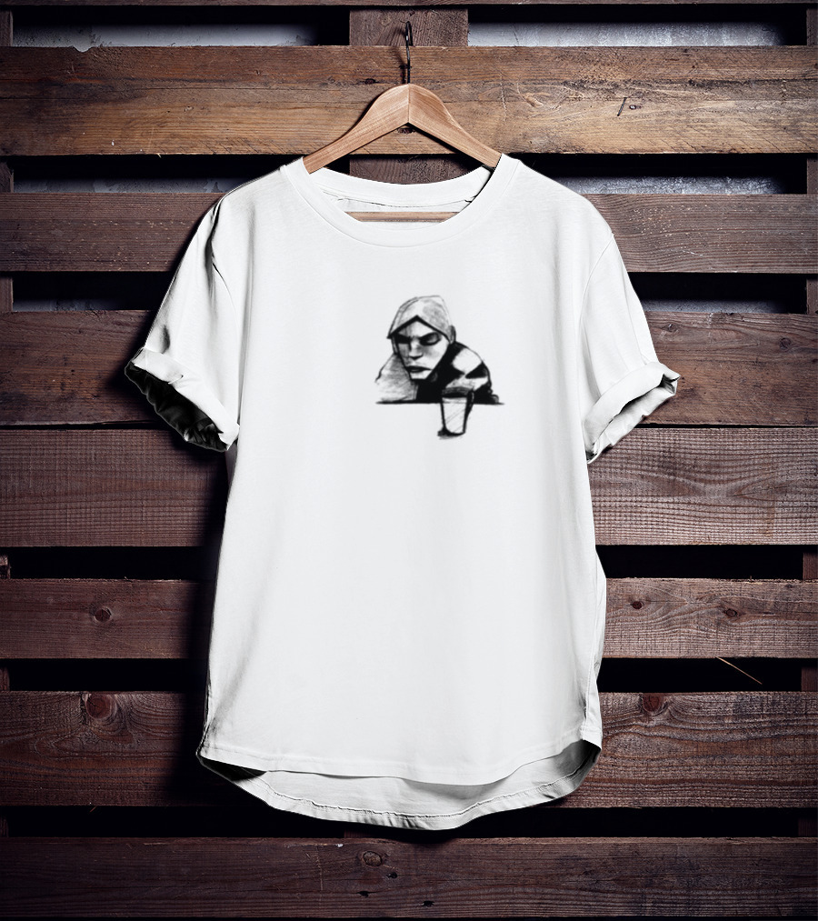 Burial Untrue Album Cover Motif With Cross And Abstract Faces T-Shirt