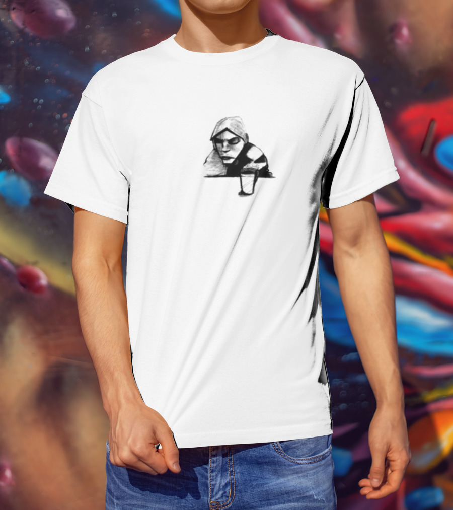 Burial Untrue Album Cover Motif With Cross And Abstract Faces T-Shirt