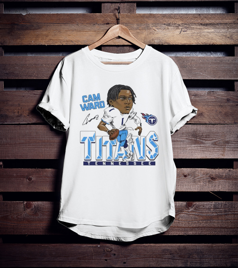 Cam Ward Signature Tennessee Titans Caricature T-Shirt