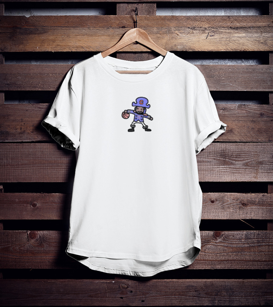 Captain Clutch Blue Pirate Basketball Character T-Shirt