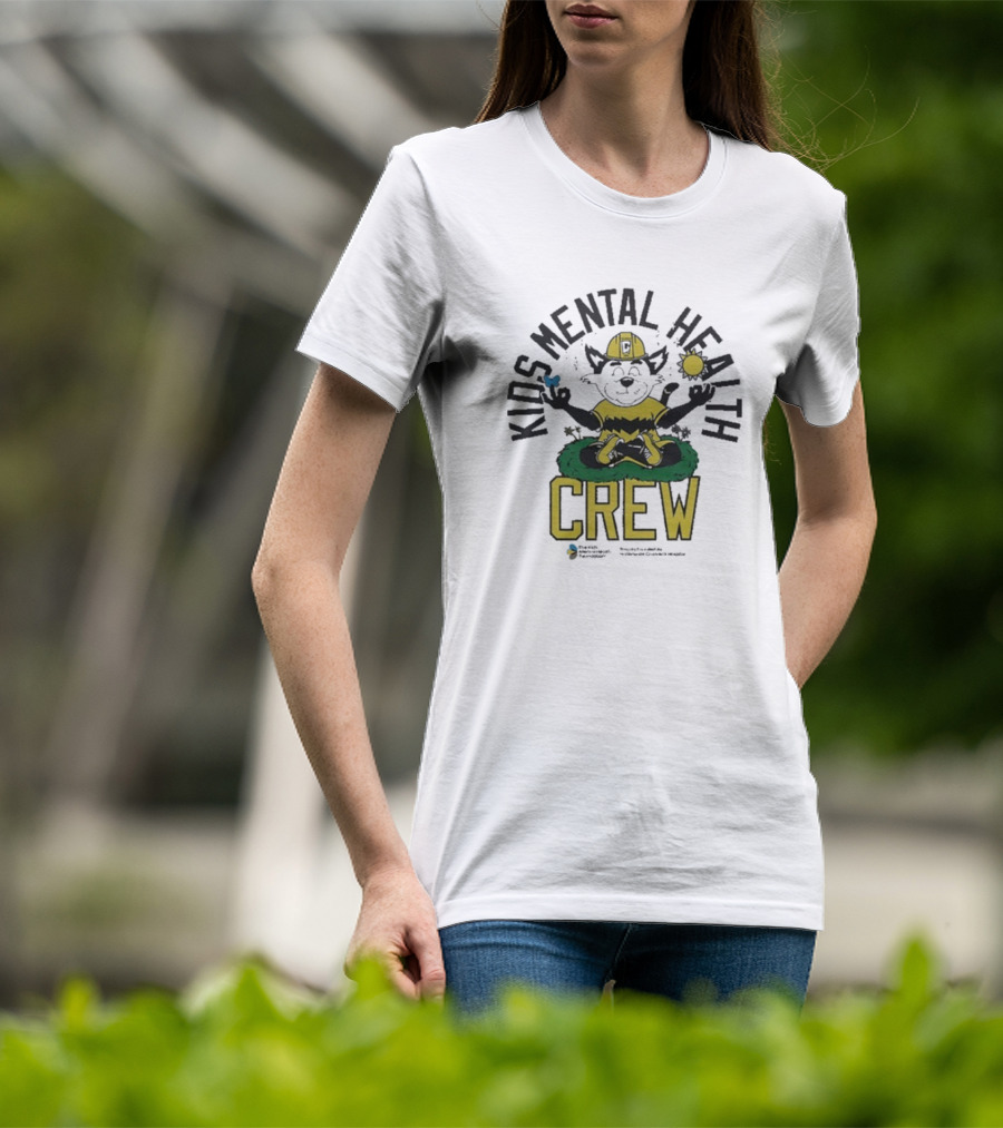 Kids Mental Health Crew Soccer Team Support Mascot Meditation Positive Wellbeing T-Shirt