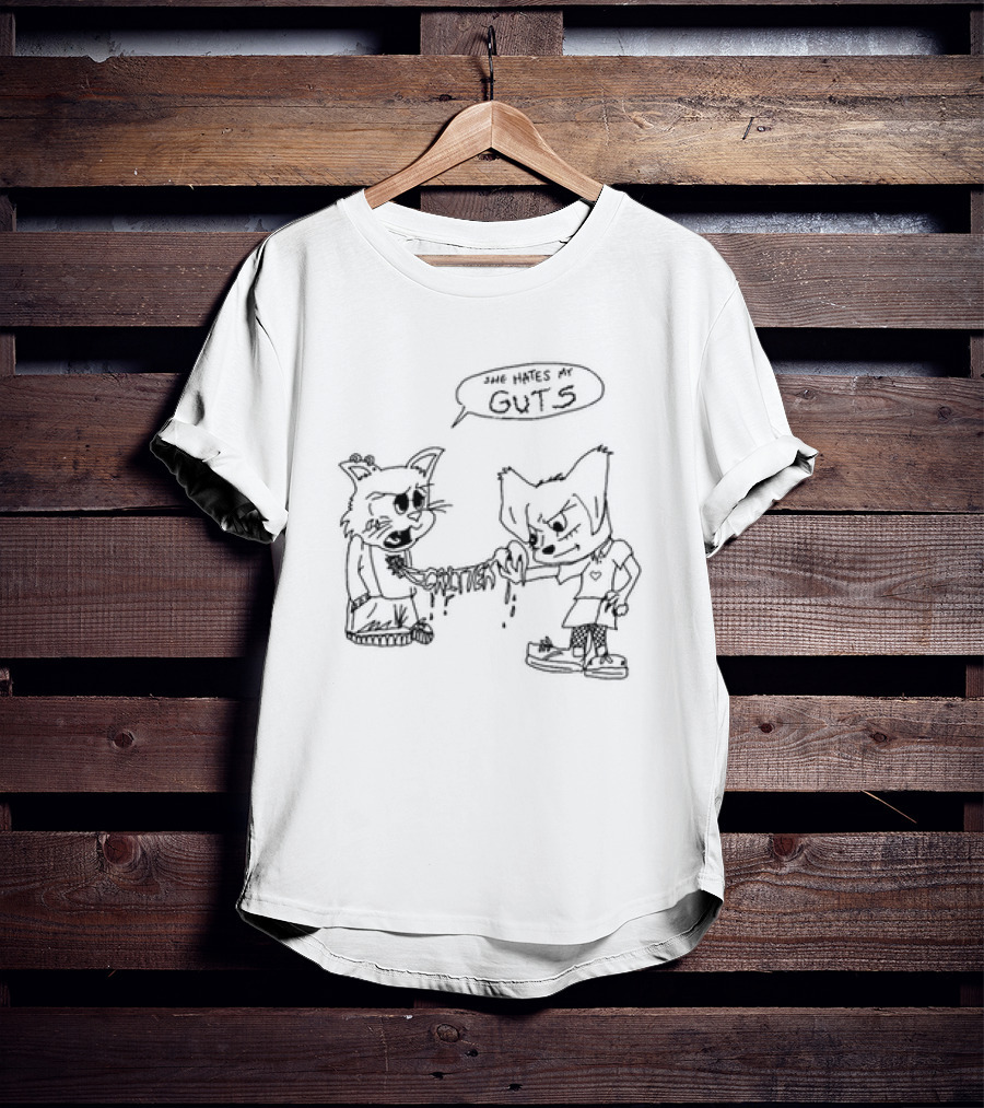 Cr1ttern3t She Hates My Guts Grumpy Cats Comic Style T-Shirt