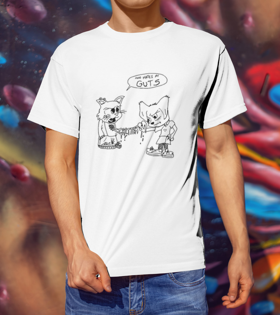 Cr1ttern3t She Hates My Guts Grumpy Cats Comic Style T-Shirt