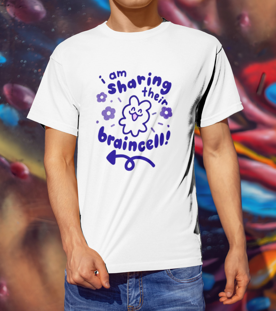 I Am Sharing Their Braincell Playful Character With Flowers And Arrow T-Shirt