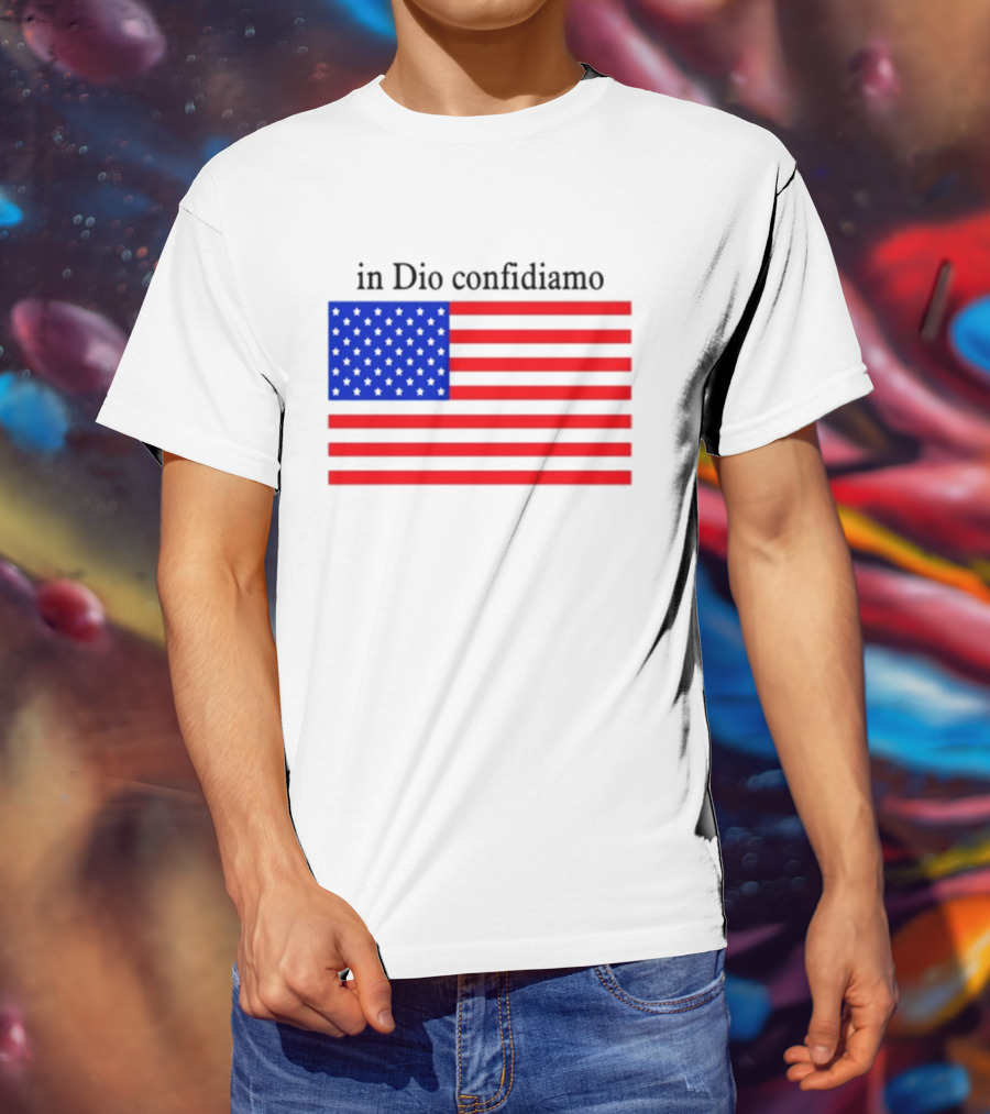 Eric Adams Wearing In Dio Confidiamo T-Shirt