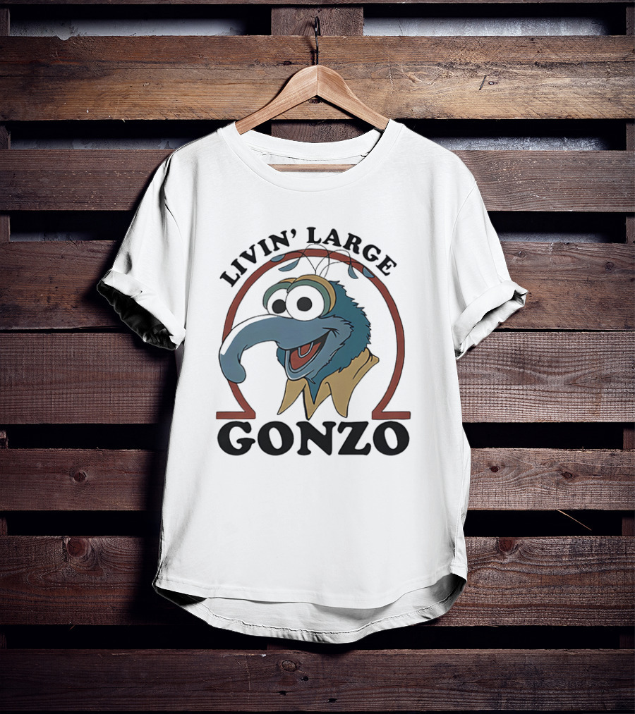 Gonzo Livin’ Large With Cartoon Character Illustration T-Shirt