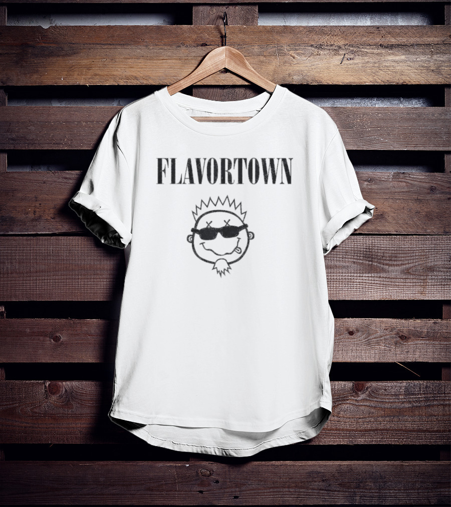 Flavortown Guy Fieri Smells Like Flavor With Sunglasses Pizza Icon T-Shirt