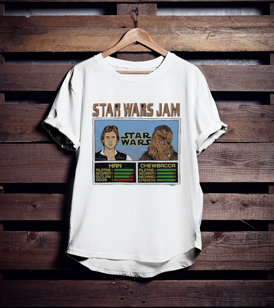 Star Wars Jam Han Chewbacca Piloting Accuracy Outlaw Strength T-Shirt