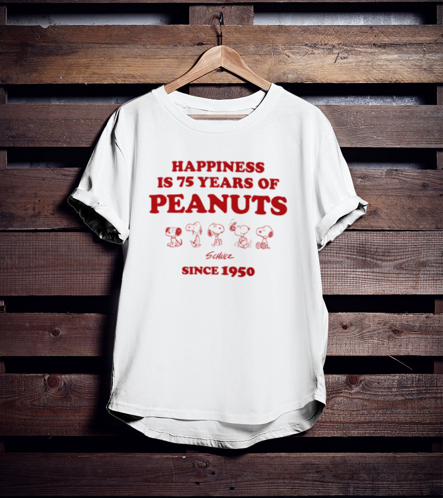 Happiness Is 75 Years Of Peanuts Characters Together Since 1950 T-Shirt