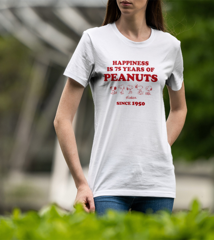 Happiness Is 75 Years Of Peanuts Characters Together Since 1950 T-Shirt