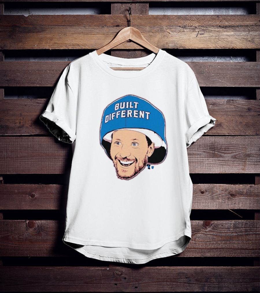 Gabriel Landeskog Built Different Blue Helmet Illustration T-Shirt