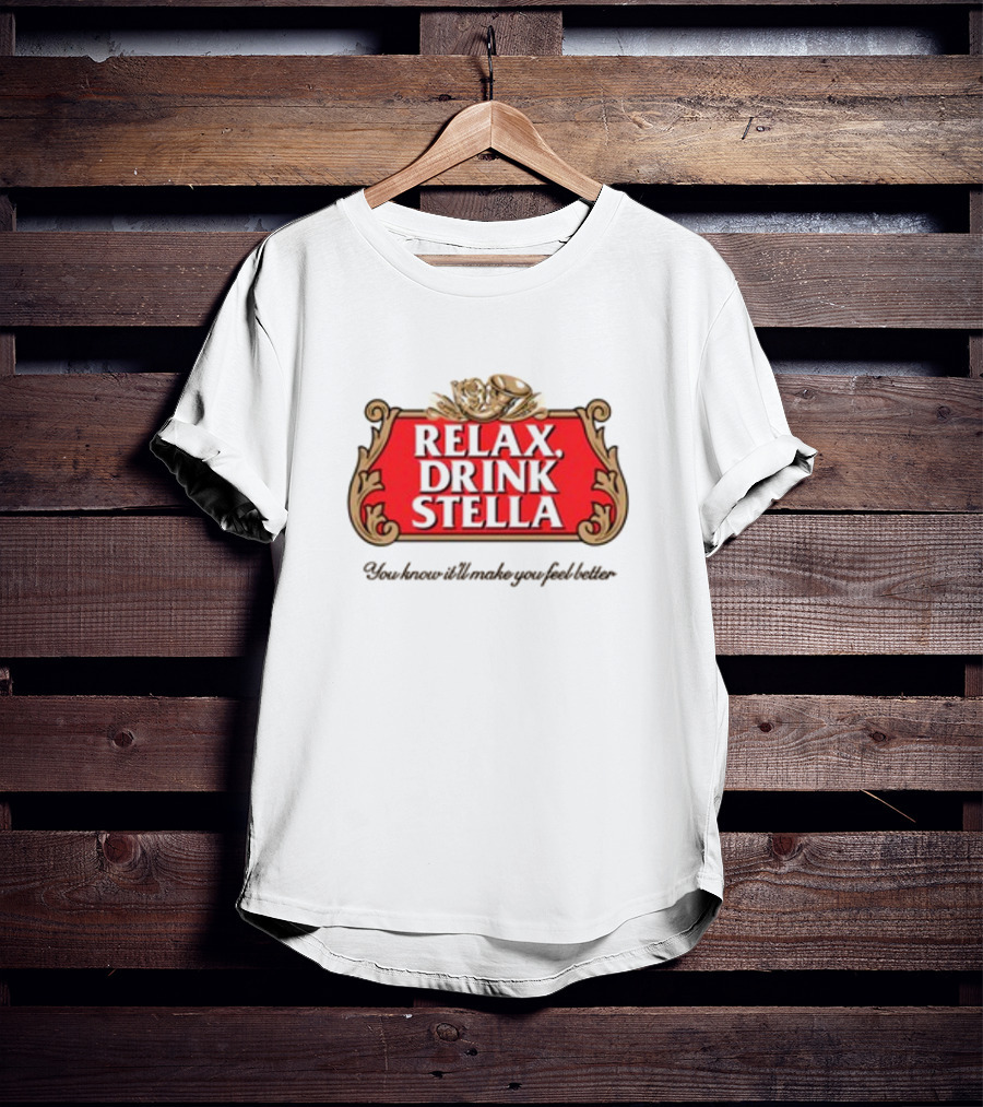 Houseofharry Relax Drink Stella Belgian Beer Inspired Crest T-Shirt