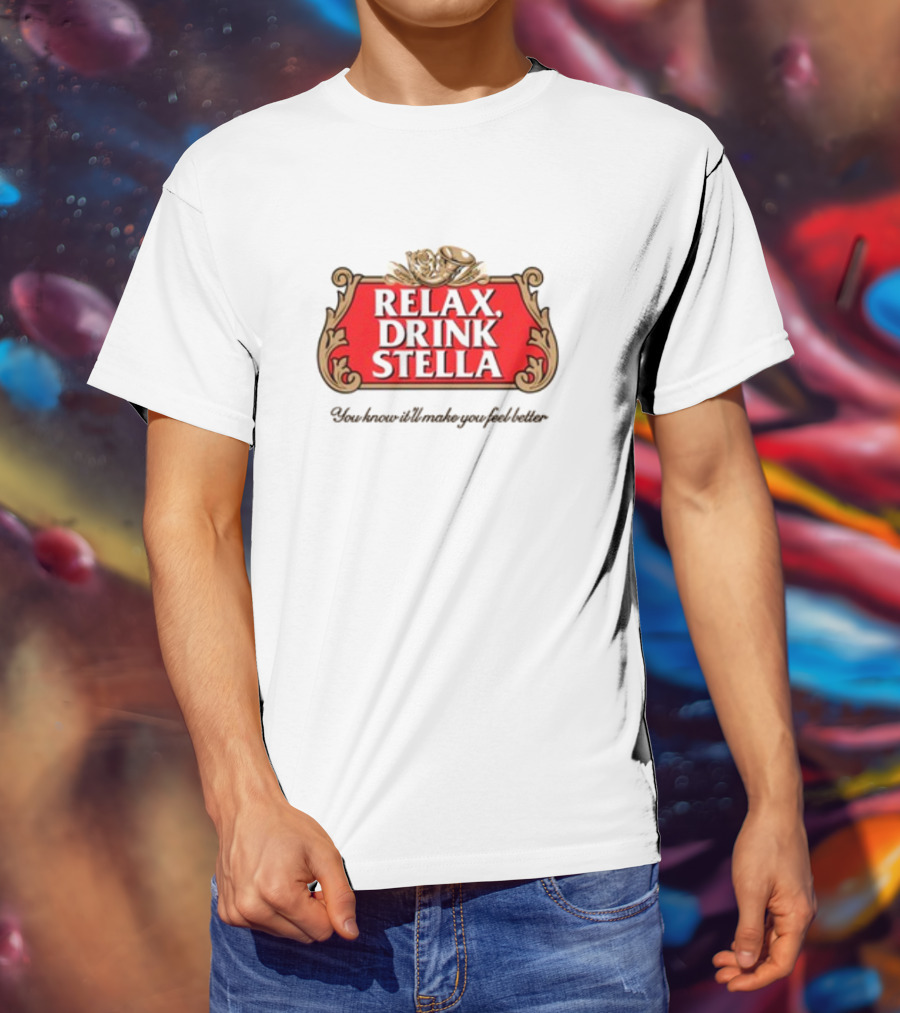 Houseofharry Relax Drink Stella Belgian Beer Inspired Crest T-Shirt