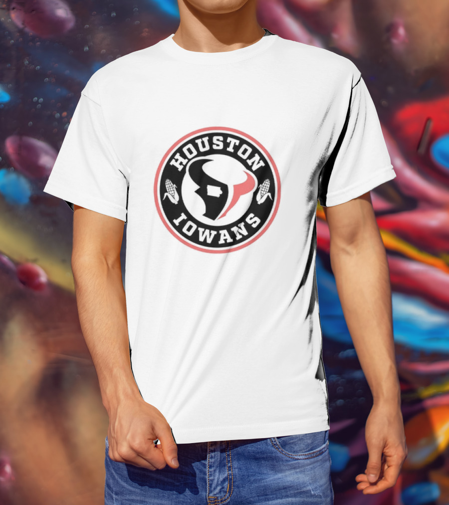 Houston Iowans Texan-Inspired Corn And Lone Star Imagery T-Shirt