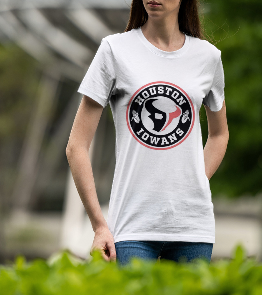 Houston Iowans Texan-Inspired Corn And Lone Star Imagery T-Shirt