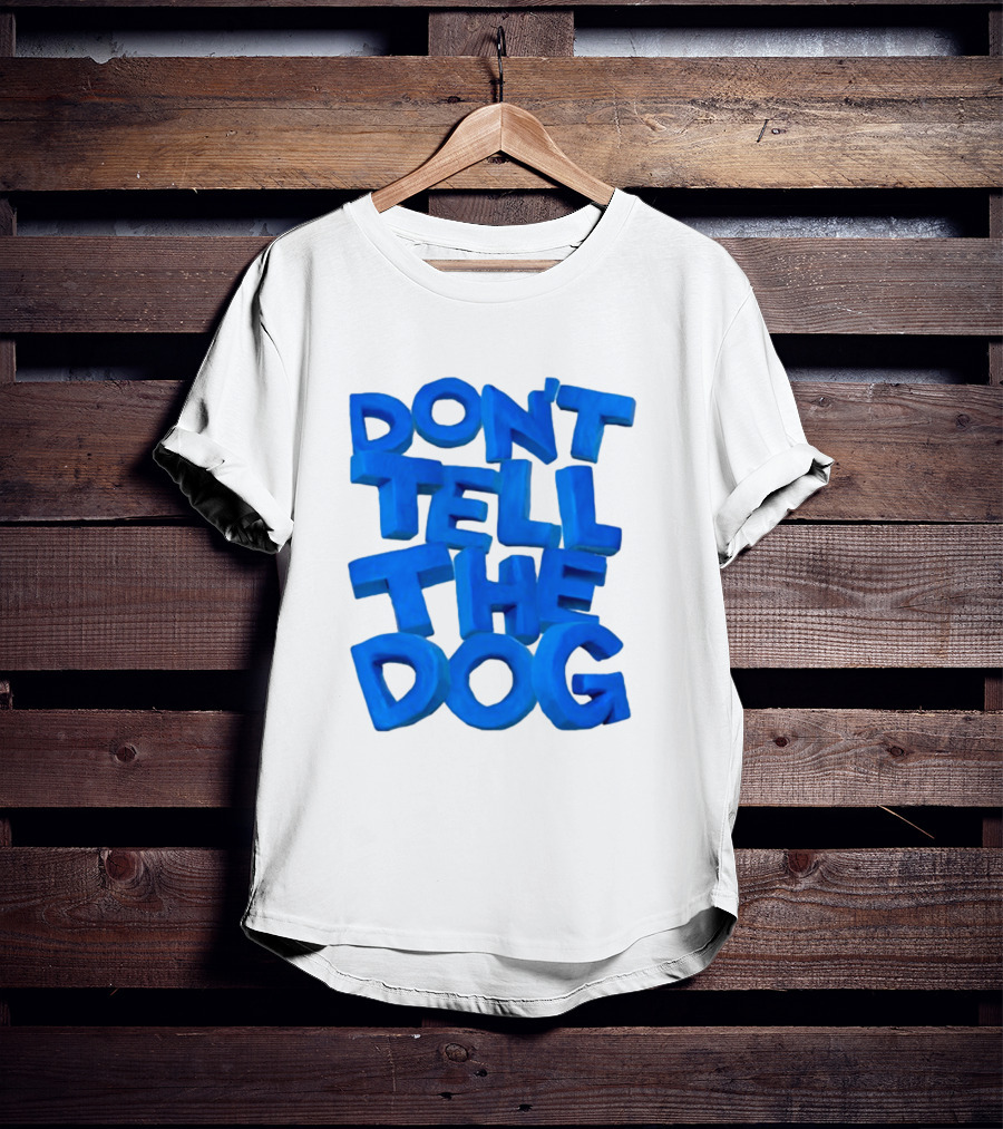James Marriott Don't Tell The Dog Blue Text White Album T-Shirt