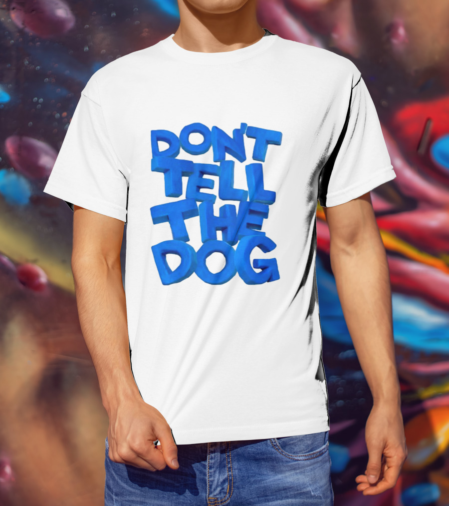 James Marriott Don't Tell The Dog Blue Text White Album T-Shirt