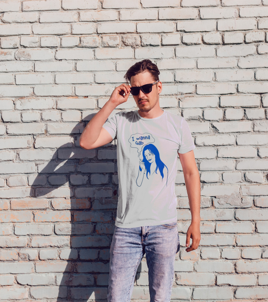 I Wanna Gab Cigarettes Blue Smoking Graphic T-Shirt