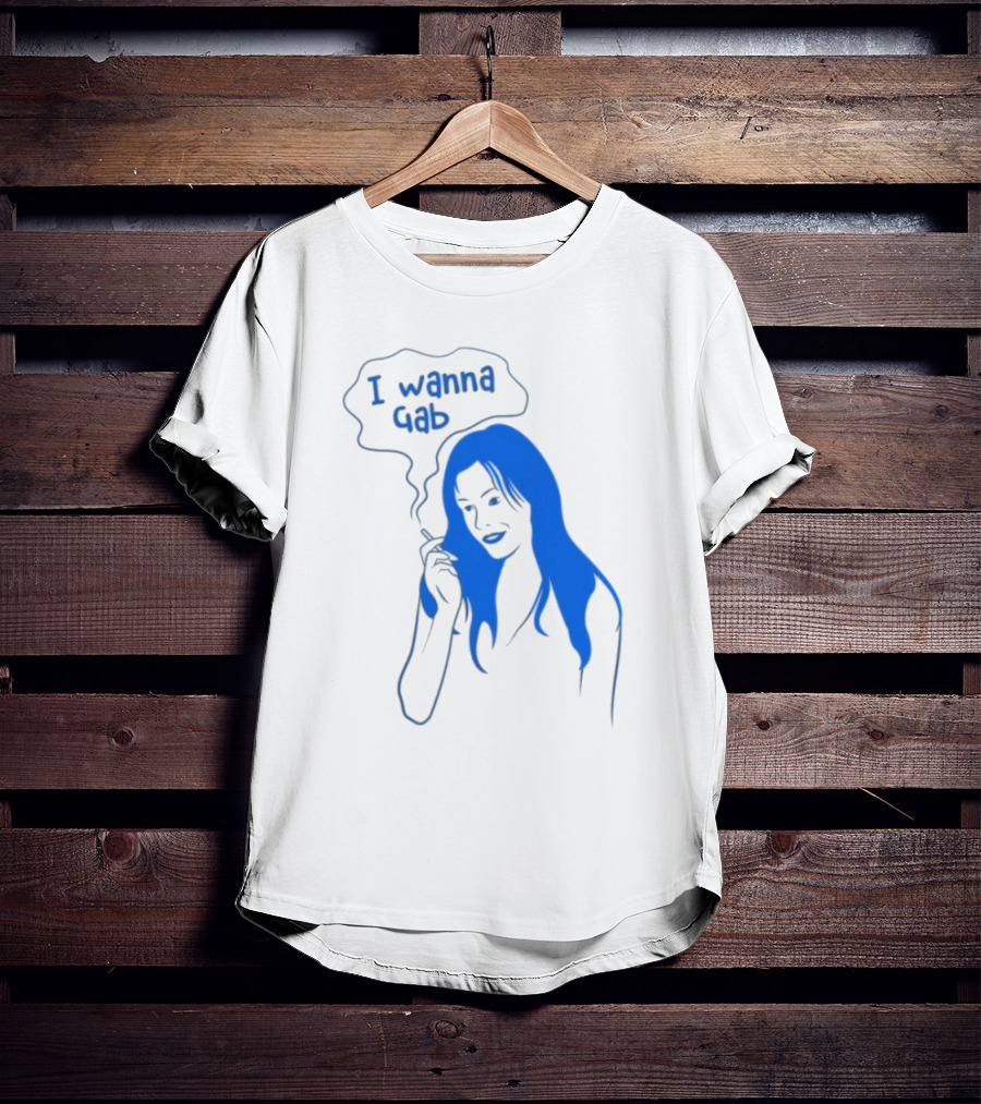 I Wanna Gab Cigarettes Blue Smoking Graphic T-Shirt