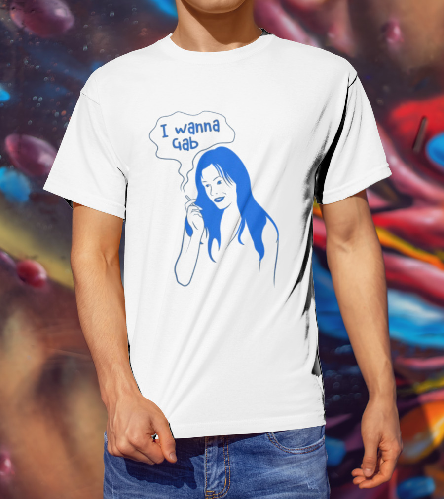I Wanna Gab Cigarettes Blue Smoking Graphic T-Shirt