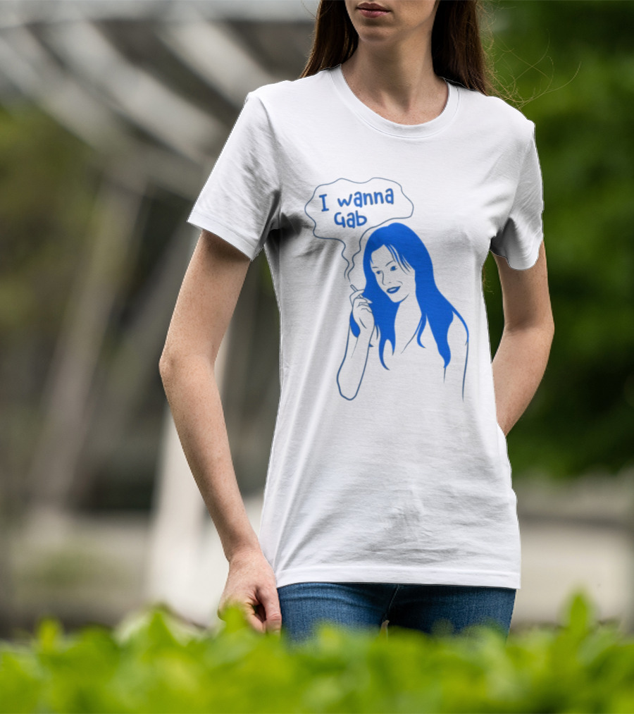 I Wanna Gab Cigarettes Blue Smoking Graphic T-Shirt