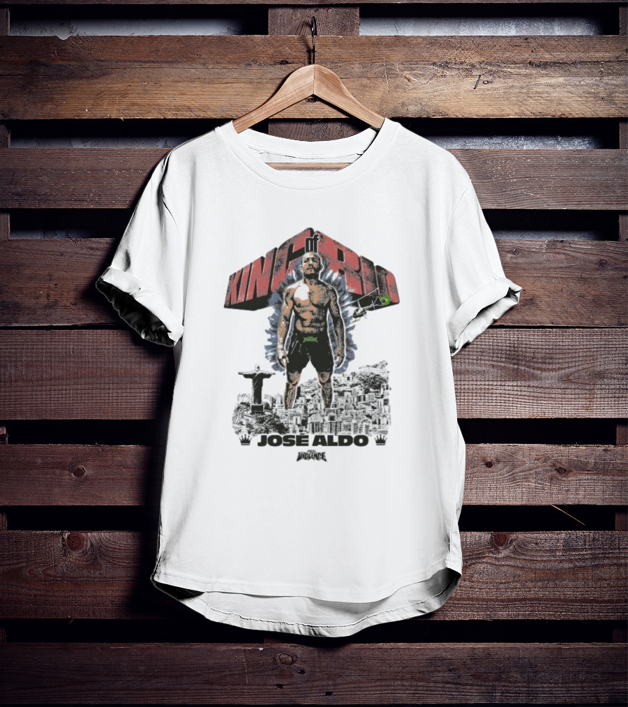 Jose Aldo King Of Rio Full Violence Fighter Statue Cityscape T-Shirt