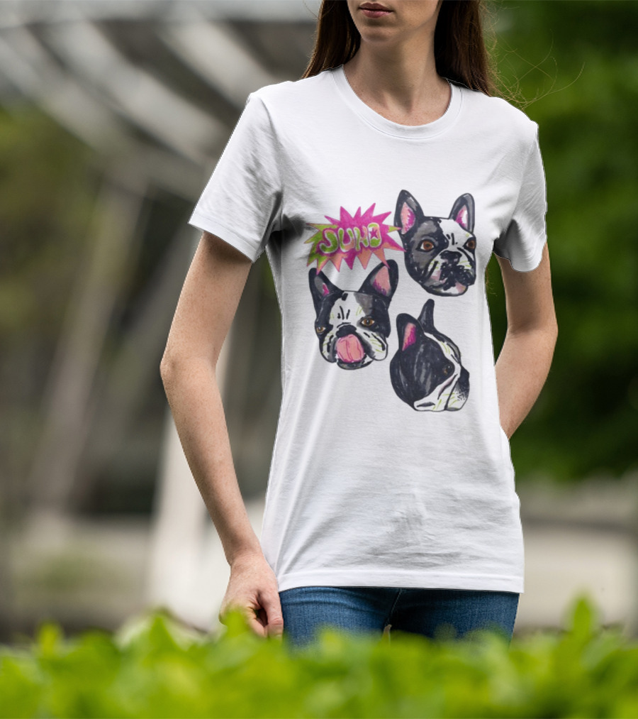 Kel Lauren Remi Wolf Juno Dog Faces Colorful Design T-Shirt