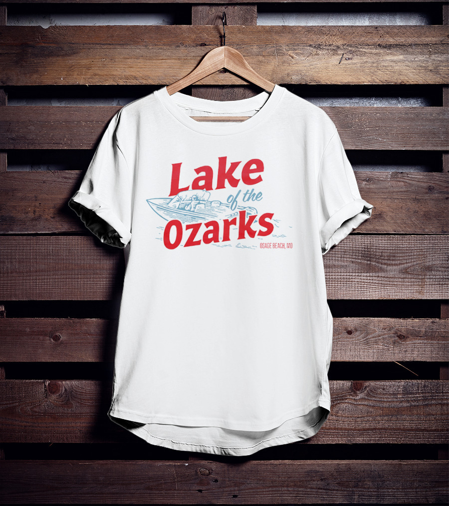 Lake Of The Ozarks Osage Beach MO Retro Boat Illustration T-Shirt