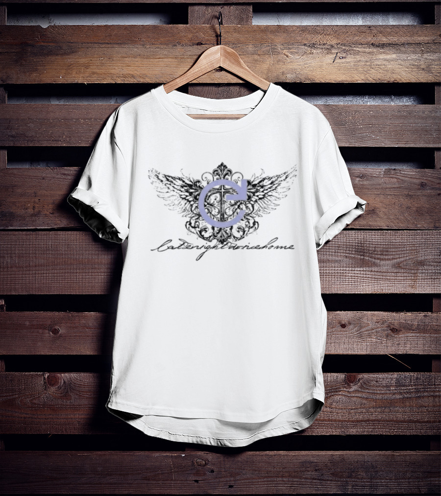 Latenightdrivehome Winged Arrow Blue Circular Arrow Emblem T-Shirt