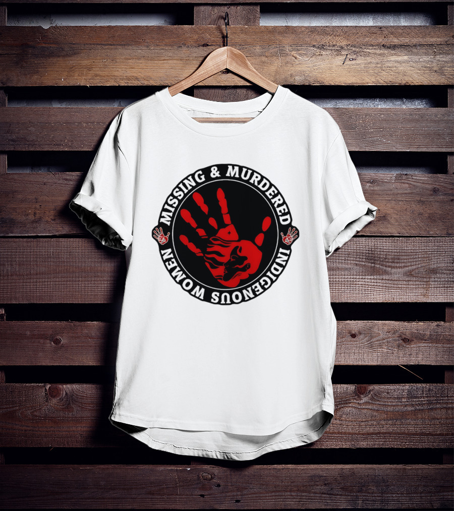 Missing Murdered Indigenous Women Red Handprint Symbol T-Shirt
