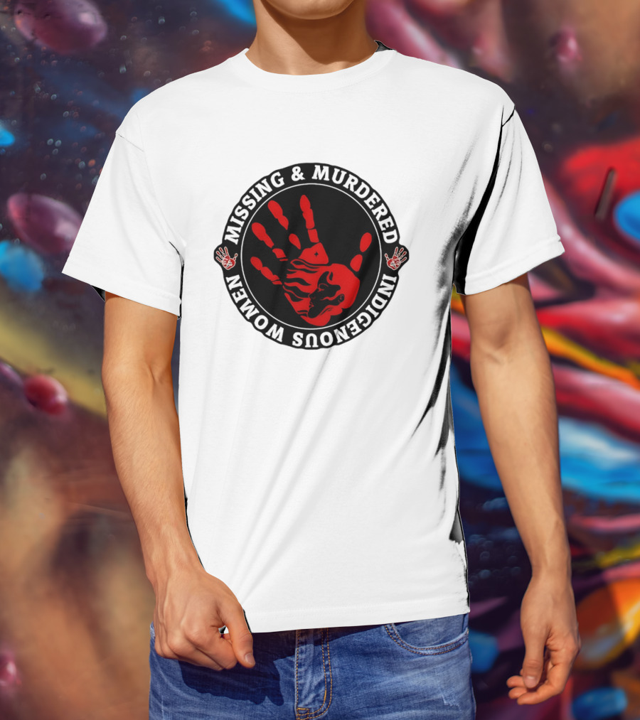 Missing Murdered Indigenous Women Red Handprint Symbol T-Shirt