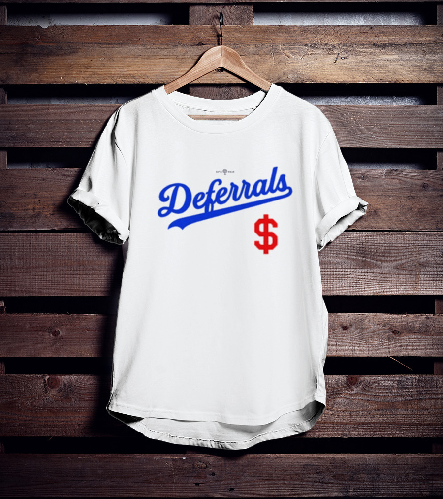 Los Angeles Dodgers Deferrals Dollar Sign Icon In Team Style T-Shirt