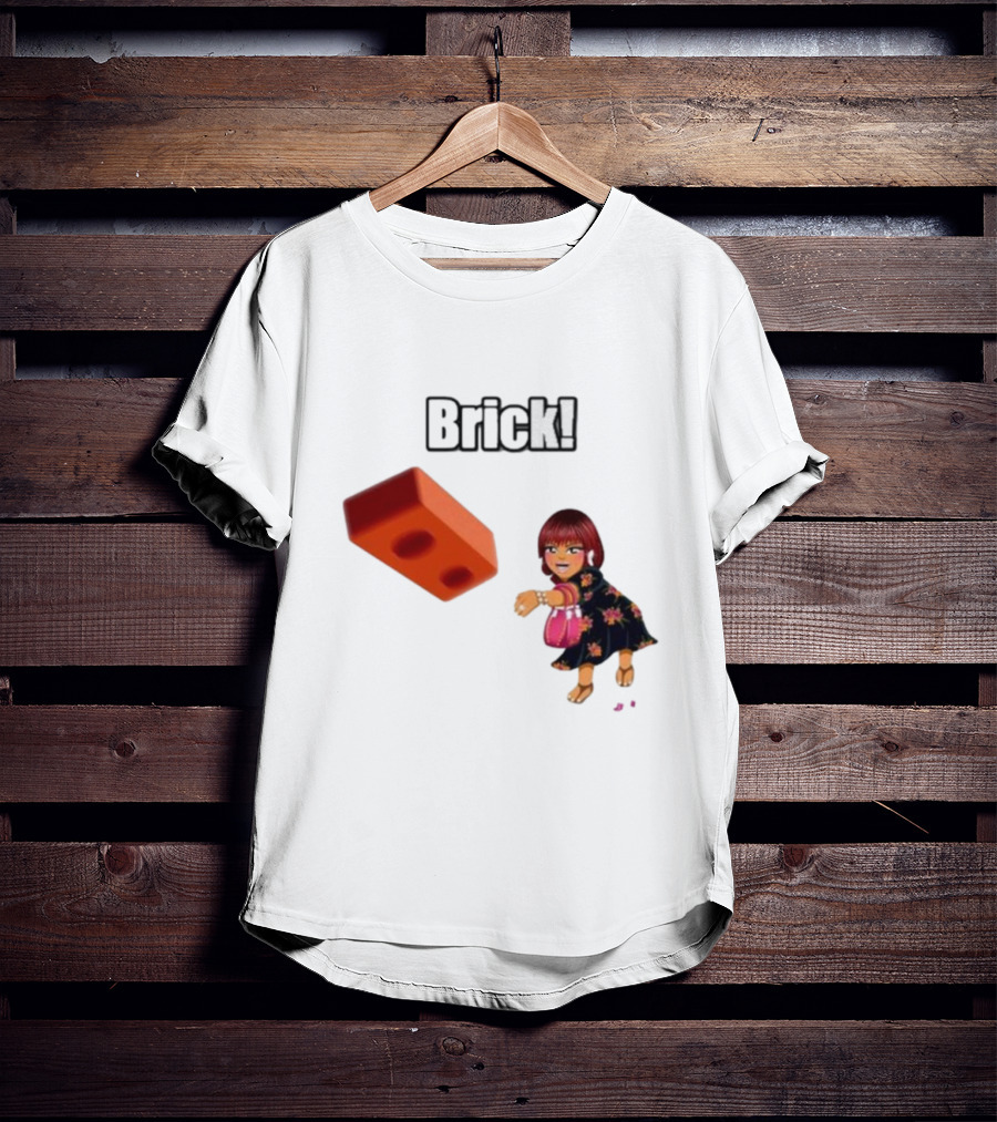 "Brick! Lushious Massacr Character With Red Brick" T-Shirt