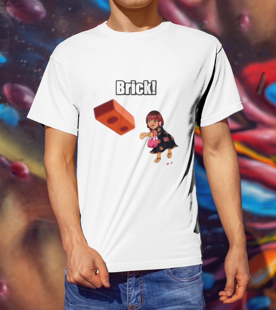 "Brick! Lushious Massacr Character With Red Brick" T-Shirt