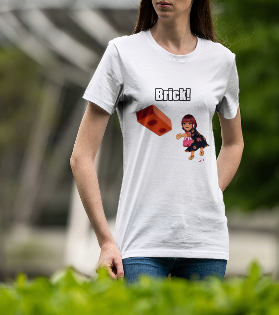 "Brick! Lushious Massacr Character With Red Brick" T-Shirt