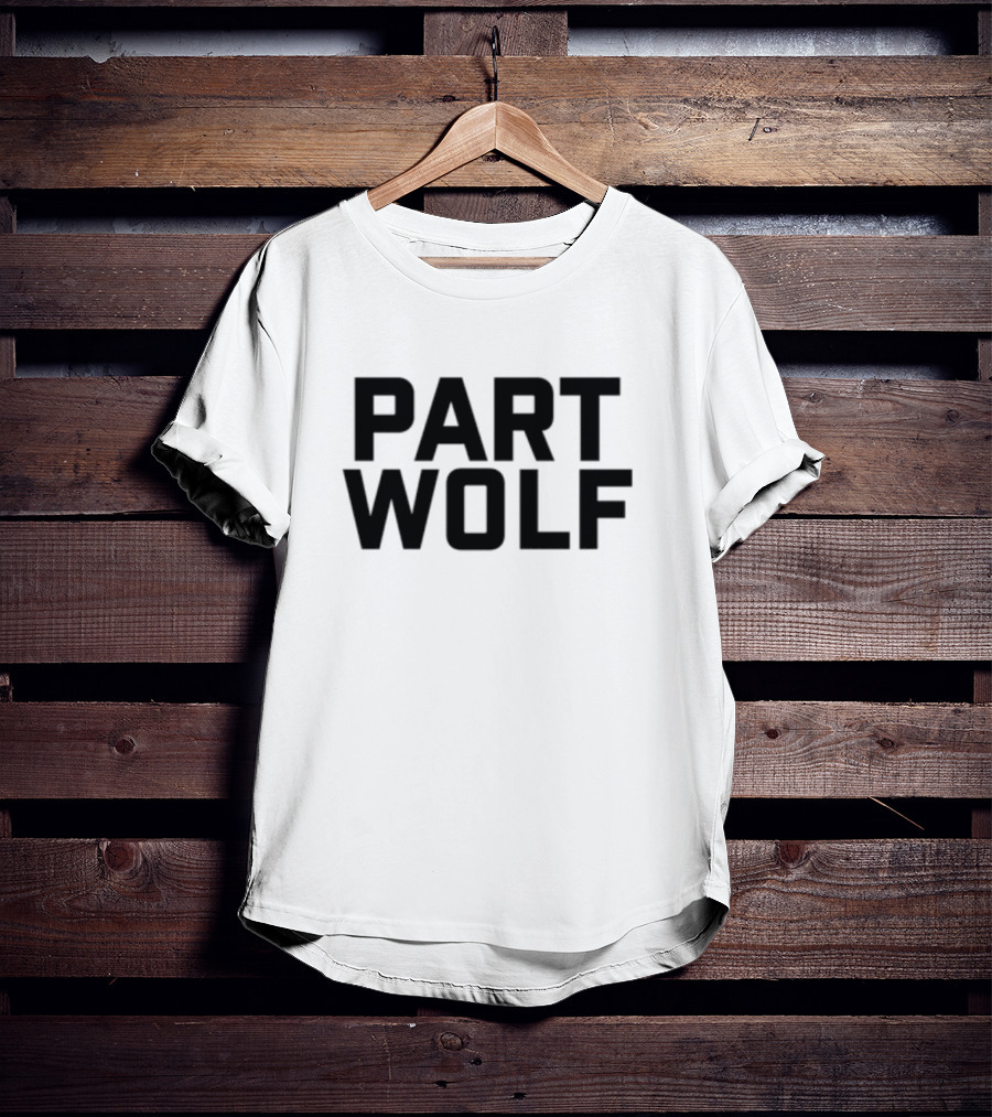 Part Wolf Intricate Howling Wolf In Geometric Moon Design T-Shirt