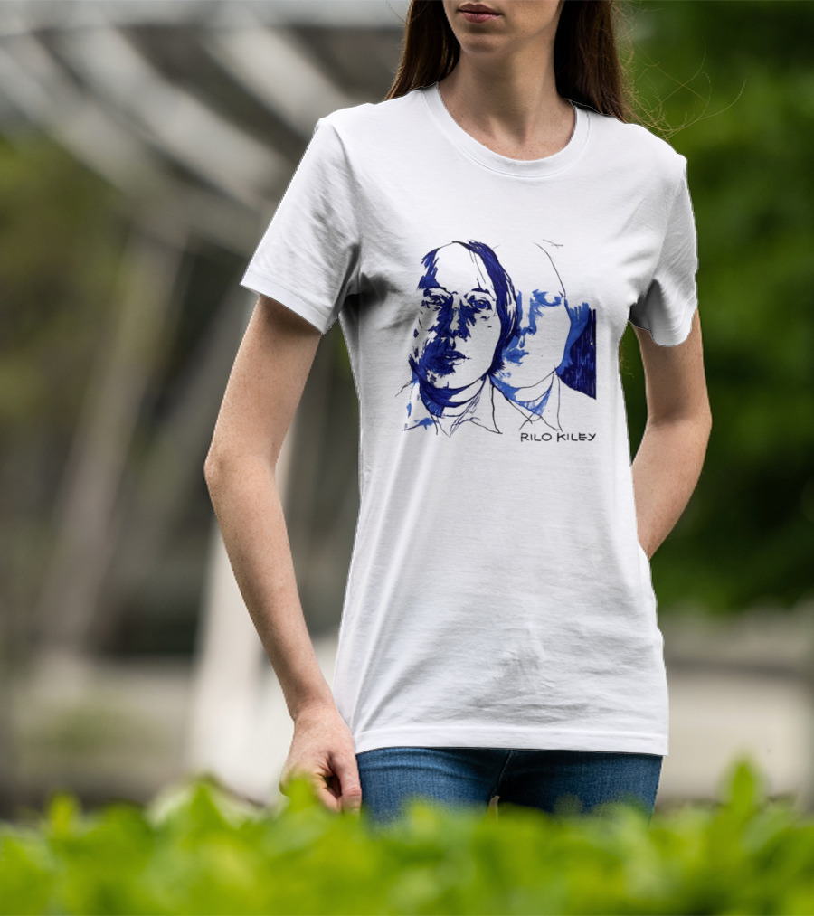 Rilo Kiley Execution Blue Sketch Faces T-Shirt