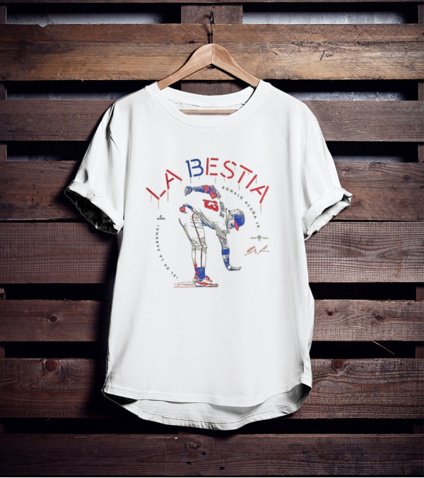 Ronald Acuna Jr La Bestia Baseball Player Dynamic Pose T-Shirt