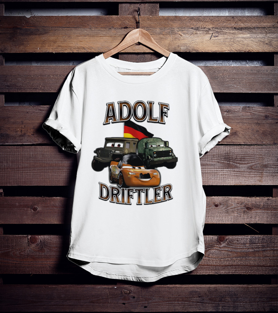 Pixar Cars Adolf Driftler Cartoon Parody T-Shirt