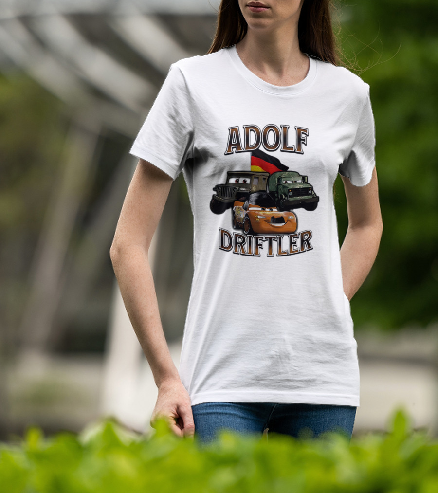 Pixar Cars Adolf Driftler Cartoon Parody T-Shirt