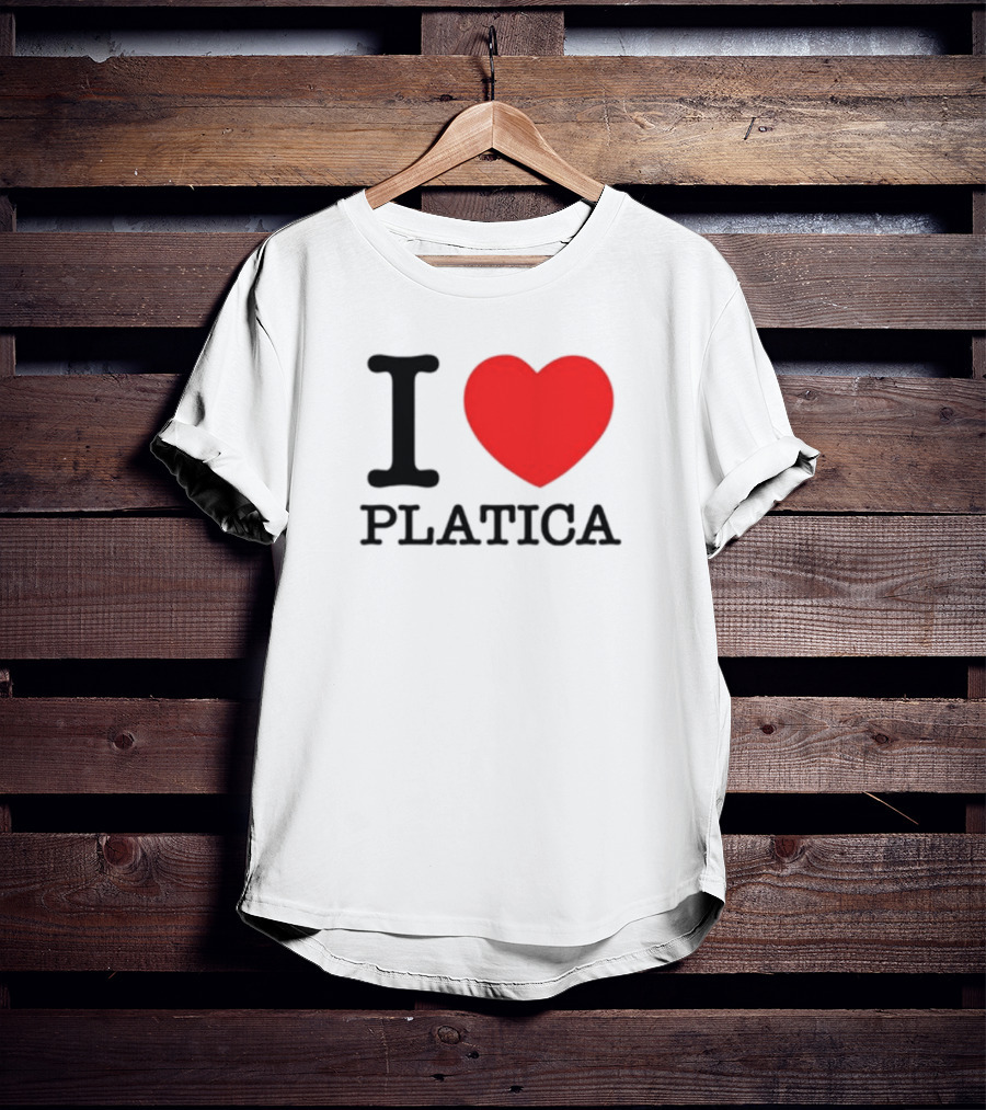 Sazonstudios I Heart Platica Bold Text Red Heart Design T-Shirt
