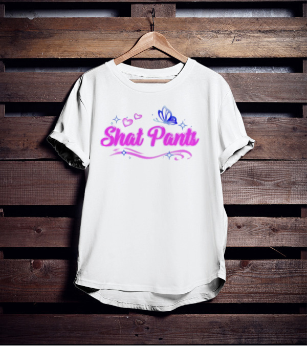 "Shat Pants Hearts And Butterfly Neon Graphic" T-Shirt