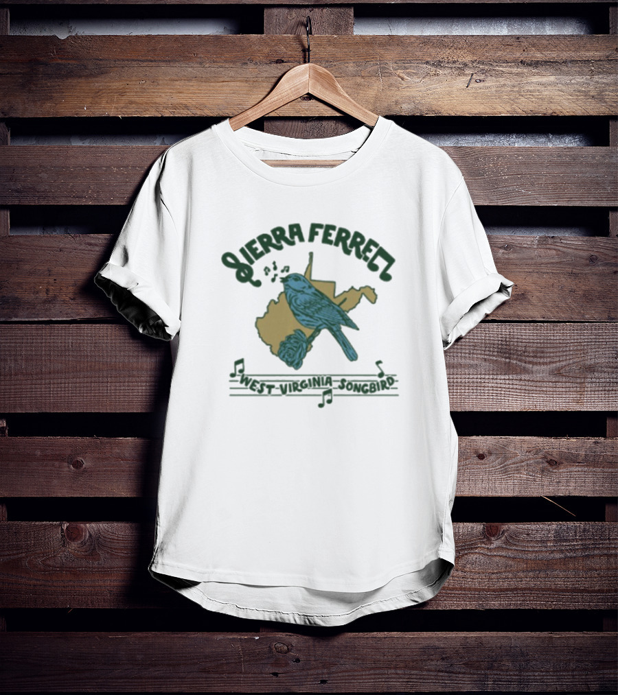 Sierra Ferrell West Virginia Songbird Music Notes Rose State Outline T-Shirt