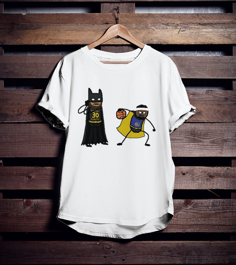 Batman Robin Stephen Curry Jimmy Butler Golden State Warriors Basketball Cartoon T-Shirt