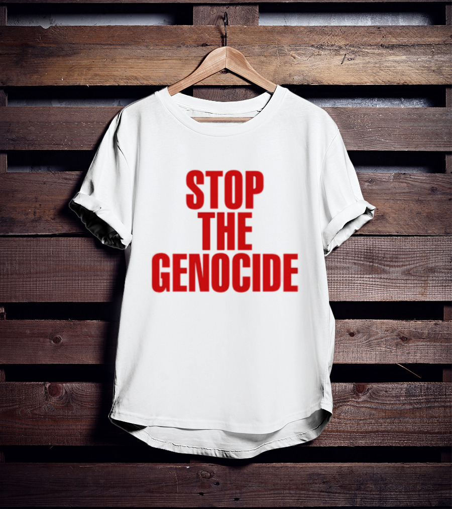 Stop The Genocide Red Bold Statement T-Shirt