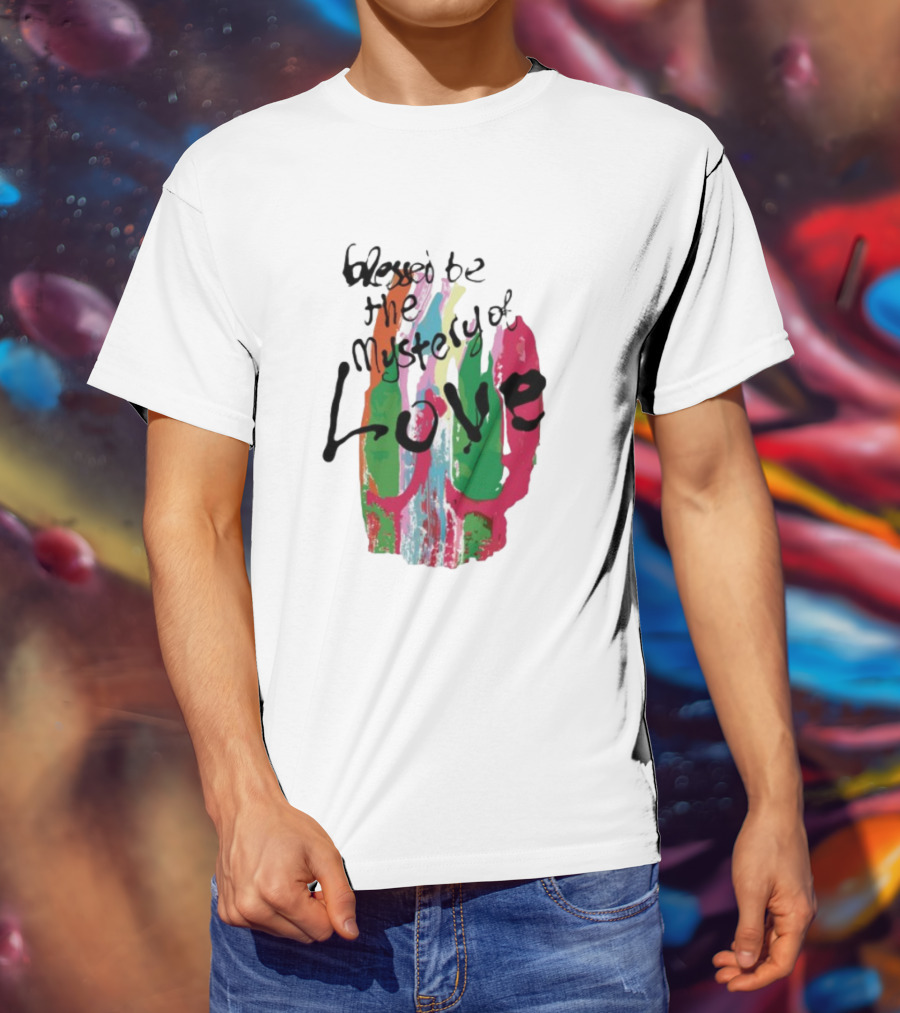 Sufjan Stevens Blessed Be The Mystery Of Love Colorful Brushstroke Typography T-Shirt