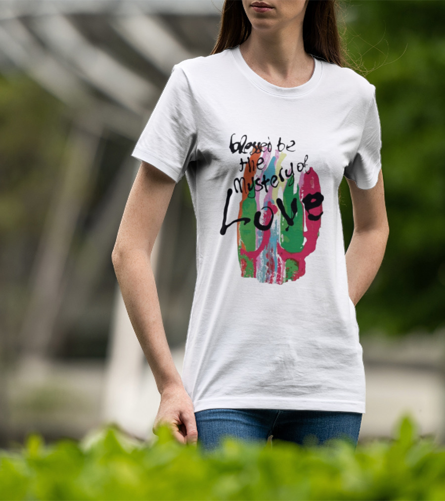 Sufjan Stevens Blessed Be The Mystery Of Love Colorful Brushstroke Typography T-Shirt