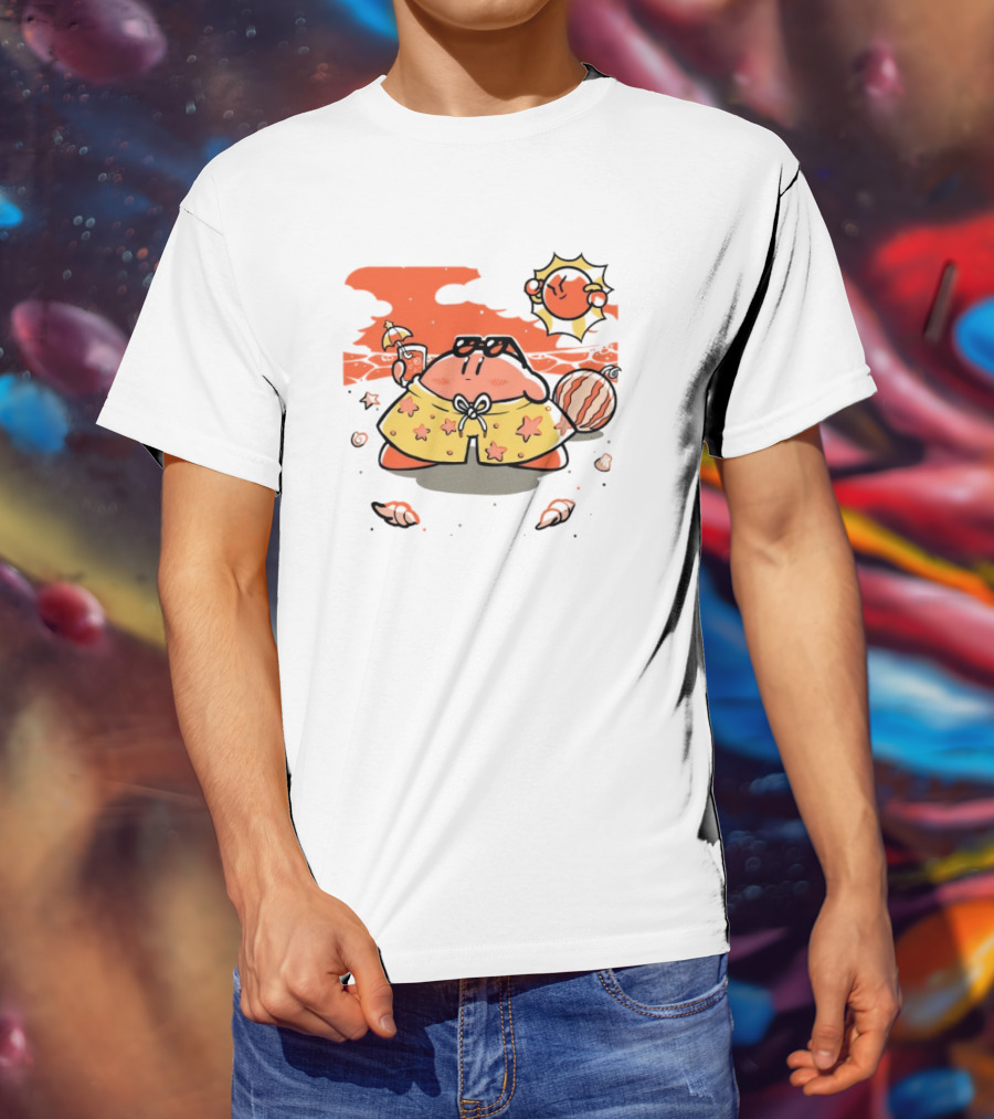 Summer Vibes Hanshumon Cute Beach Character With Sunglasses And Beach Ball T-Shirt